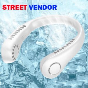 STREET VENDOR Neck Fan Portable Bladeless neck fans rechargeable USB Cooling Fan