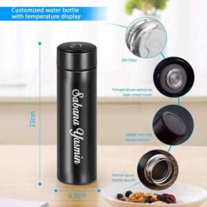 Coustomize Name Water Bottle 500 ML with LED Temperature Dispaly