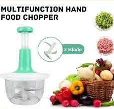 Manual Hand Operated 2000 ML litter Chopper Pump Action With Free 3 Blades Food Processor Portable Container And Easy To Clean Kitchen Gadget. - Image 3